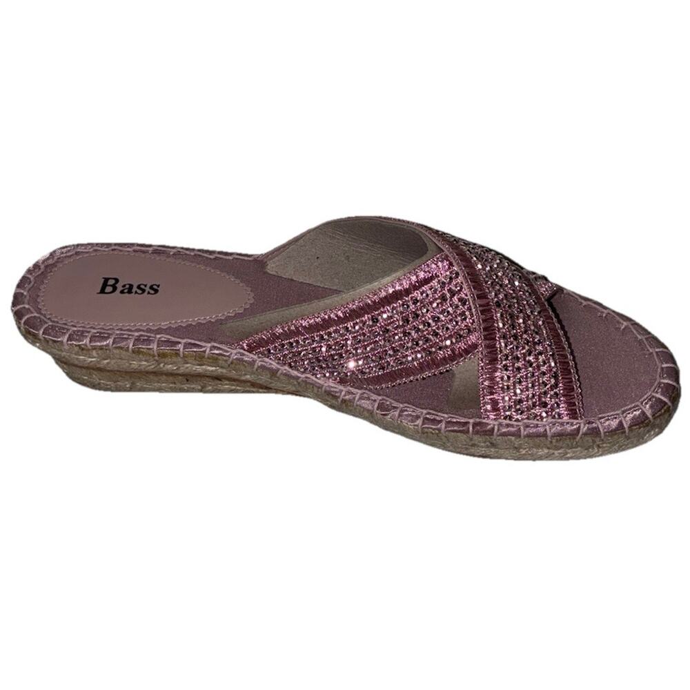 G.H. Bass And company Women’s Sandals Size 10 Juniper Pink Sequin Wedge Slide